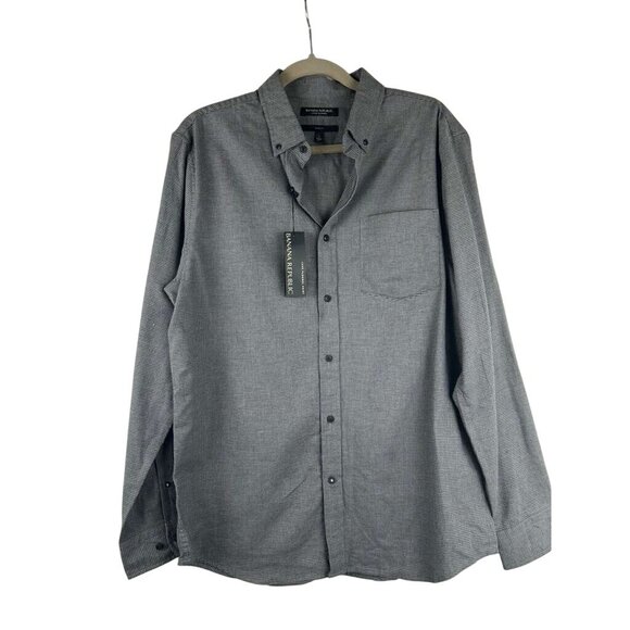 Banana Republic Luxe Flannel Men's Large Slim Fit Long Sleeve 100% Cotton Shirt - Picture 1 of 13